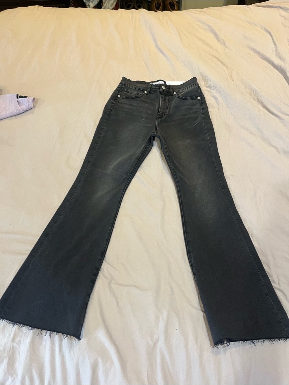 LOFT Black Washed Flare Jeans